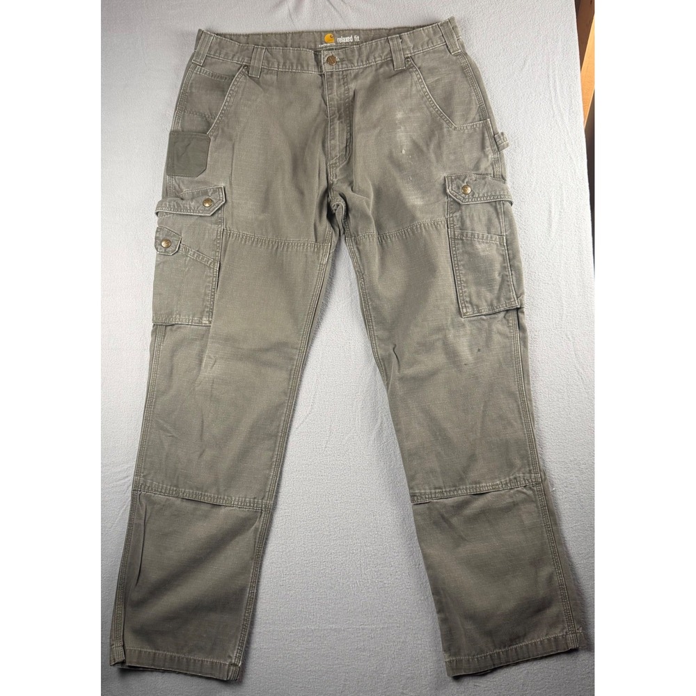 Carhartt B342-MOS Relaxed Fit Ripstop Cargo Work Pants Mens 38x34 Moss Green